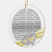 ハートカスタムレモンリボンオーナメント セラミックオーナメント (左)