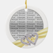 ハートカスタムレモンリボンオーナメント セラミックオーナメント (裏面)