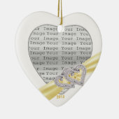 ハートカスタムレモンリボンオーナメント セラミックオーナメント (右)