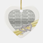 ハートカスタムレモンリボンオーナメント セラミックオーナメント (裏面)