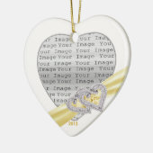 ハートカスタムレモンリボンオーナメント セラミックオーナメント (左)