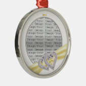 ハートカスタムレモンリボンオーナメント メタルオーナメント (右)