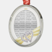 ハートカスタムレモンリボンオーナメント メタルオーナメント (左)