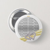 ハートカスタムレモンリボンボタン 缶バッジ (正面&裏面)