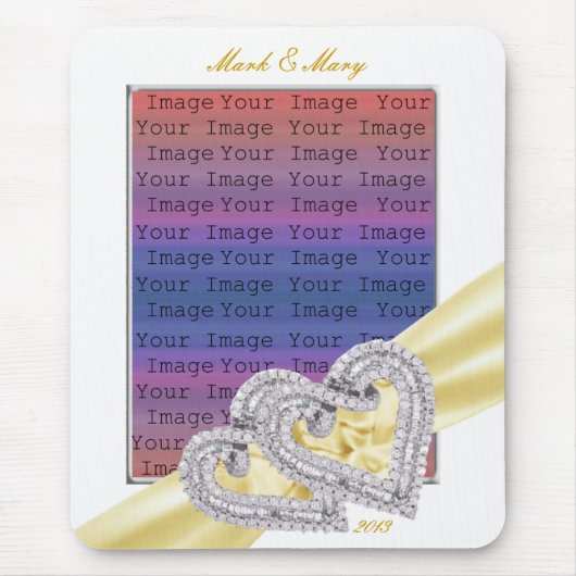 ハートカスタムレモンリボンマウスパッド マウスパッド (正面)