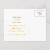 ハートカスタムレモンリボン日付はがきを保存 案内ポストカード (裏面)