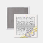 ハートカスタムレモンリボン磁石 マグネット (正面/裏面)