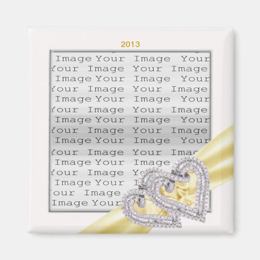 ハートカスタムレモンリボン磁石 マグネット (正面)