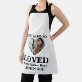 ハートカスタム写真クリスチャン・バイブルVerse John 3 16 エプロン (インサイチュ)