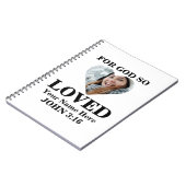 ハートカスタム写真クリスチャン・バイブルVerse John 3 16 ノートブック (左側)