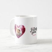 ハートカスタム写真バレンタインデーのマグカップ コーヒーマグカップ (正面左)