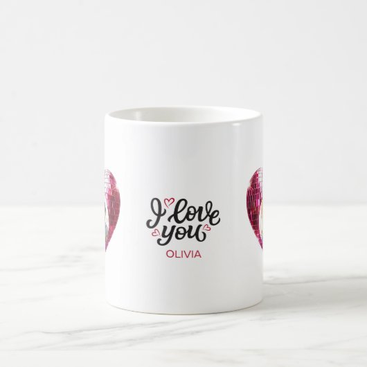 ハートカスタム写真バレンタインデーのマグカップ コーヒーマグカップ (中央)