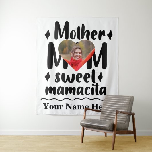 ハートカスタム写真マザー母と甘いmamacita タペストリー (インサイチュ)