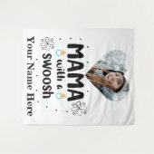 ハートカスタム写真ママと急な母親の日 タペストリー (正面(横))