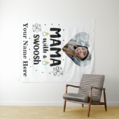 ハートカスタム写真ママと急な母親の日 タペストリー (インサイチュ(横))