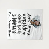 ハートカスタム写真ママ逆さまにしたスペル タペストリー (正面(横))