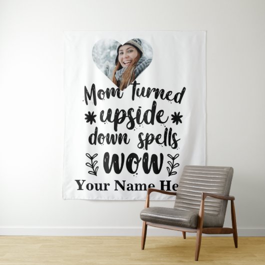 ハートカスタム写真ママ逆さまにしたスペル タペストリー (インサイチュ)