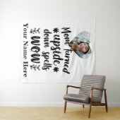 ハートカスタム写真ママ逆さまにしたスペル タペストリー (インサイチュ(横))