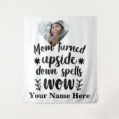 ハートカスタム写真ママ逆さまにしたスペル タペストリー (正面)