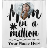 ハートカスタム写真ママ100万タイポグラフィ シャワーカーテン (正面)