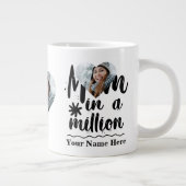 ハートカスタム写真ママ100万タイポグラフィ ジャンボコーヒーマグカップ (右)