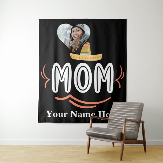 ハートカスタム写真メキシコのフィエスタ母 タペストリー (インサイチュ)