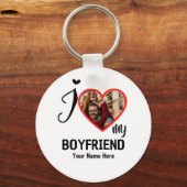 ハートカスタム写真I Love My Boyer キーホルダー (正面)