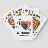 ハートカスタム写真I Love My Boyer トランプ (裏面)