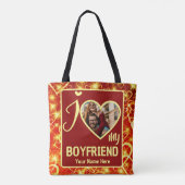 ハートカスタム写真I Love My Boyer トートバッグ (裏面)