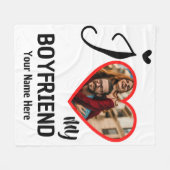 ハートカスタム写真I Love My Boyer フリースブランケット (正面(横))