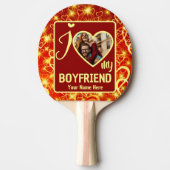 ハートカスタム写真I Love My Boyer 卓球ラケット (正面)