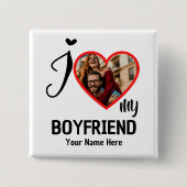 ハートカスタム写真I Love My Boyer 缶バッジ (正面)
