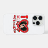 ハートカスタム写真I Love My Boyer iPhoneケース (裏面横)