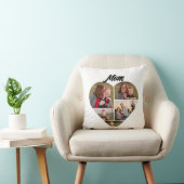 ハートカスタム形の家族写真コラージュfor Mom クッション (椅子)