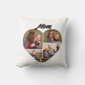 ハートカスタム形の家族写真コラージュfor Mom クッション (正面)