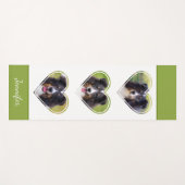 ハートカスタム形状ペット写真テンプレート付文字 ヨガマット (正面(横))