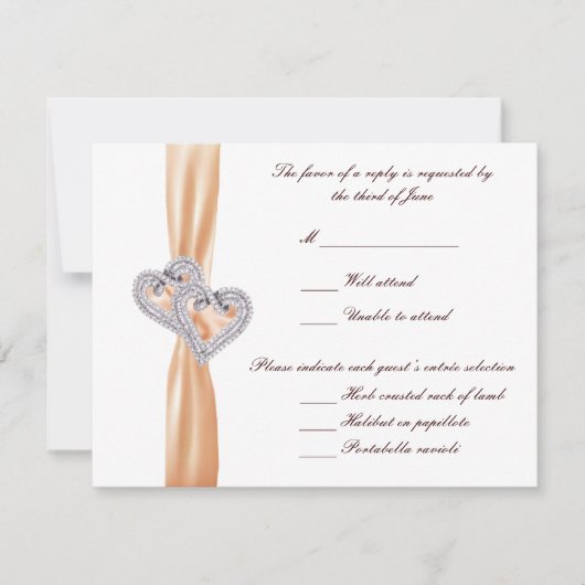 ハートカスタム応答カード 出欠カード (正面)