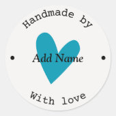 ハートカスタム手作りありがとうステッカー ラウンドシール (正面)