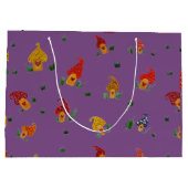 ハートカスタム抱き枕のキノコ – 大 ラージペーパーバッグ (裏面)