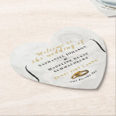 ハートカスタム紙コースター結婚ズテーブルシック ペーパーコースター (アングル)