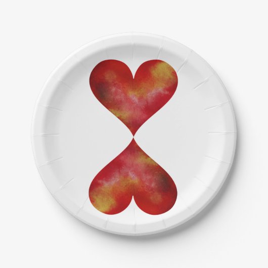 ハートカスタム紙プレート7インチ ペーパープレート (正面)