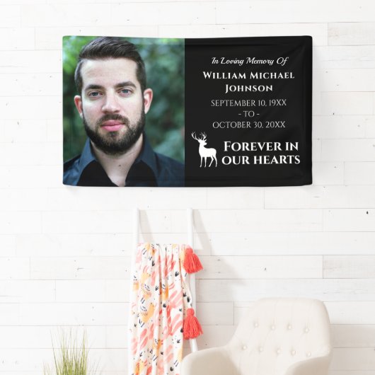 ハートカスタム記念碑に永遠の鹿の写真 横断幕 (インサイチュ)