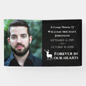 ハートカスタム記念碑に永遠の鹿の写真 横断幕 (横)