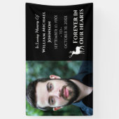 ハートカスタム記念碑に永遠の鹿の写真 横断幕 (縦)