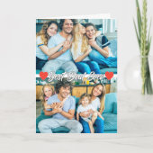 ハートカスタム2写真ファミリーテンプレート父の日 カード (正面)