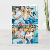 ハートカスタム2写真ファミリーテンプレート父の日 カード (正面)