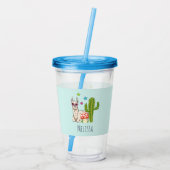 ハートカッコいい型サングラスのラマ アクリルタンブラー (裏面)