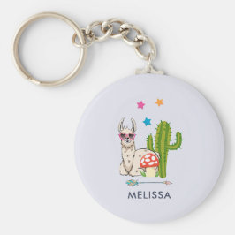 ハートカッコいい型サングラスのラマ キーホルダー