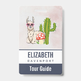 ハートカッコいい型サングラスのラマ バッジ