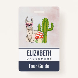 ハートカッコいい型サングラスのラマ バッジ